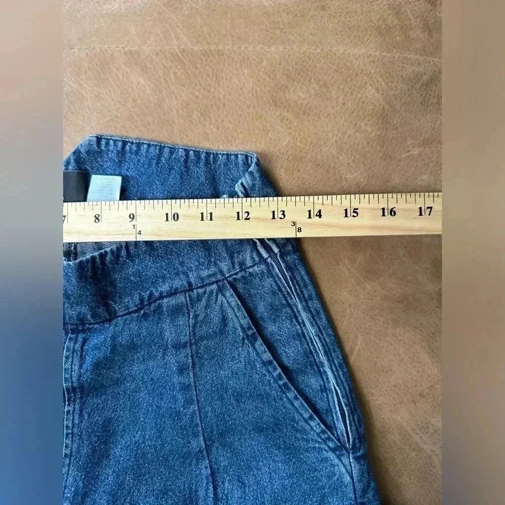 Loup Wide Leg Jeans Raw Hem Side Zip 100% Cotton Womens Size Small - Picture 8 of 13